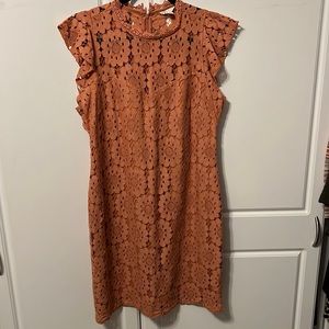 Lace Floral Dusty Pink Peach Dress